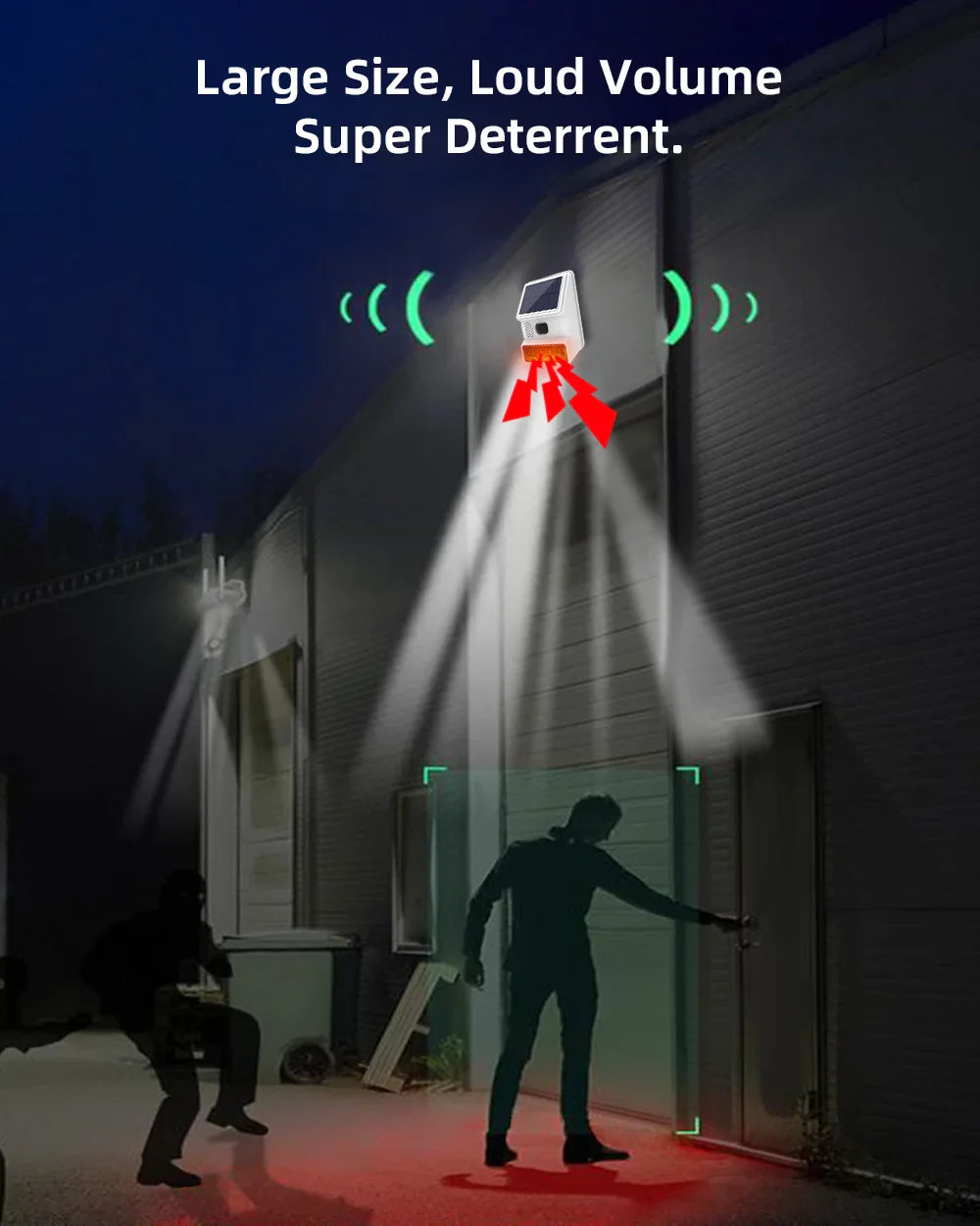 Secure Home Wireless Outdoor Solar Siren Powered Strobe Sound Flash Waterproof Alarm Siren