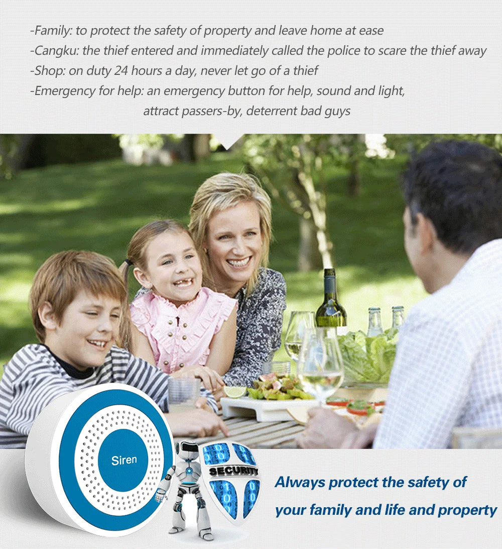 Secure Home 433MHz Wireless Siren smart Indoor Strobe Light Alarm