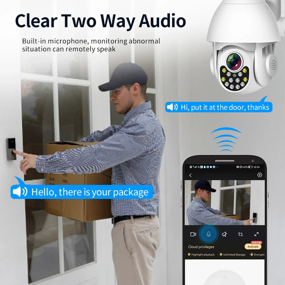 Secure Home WiFi 3MP 5MP Security IP Camera With AI Human Detection