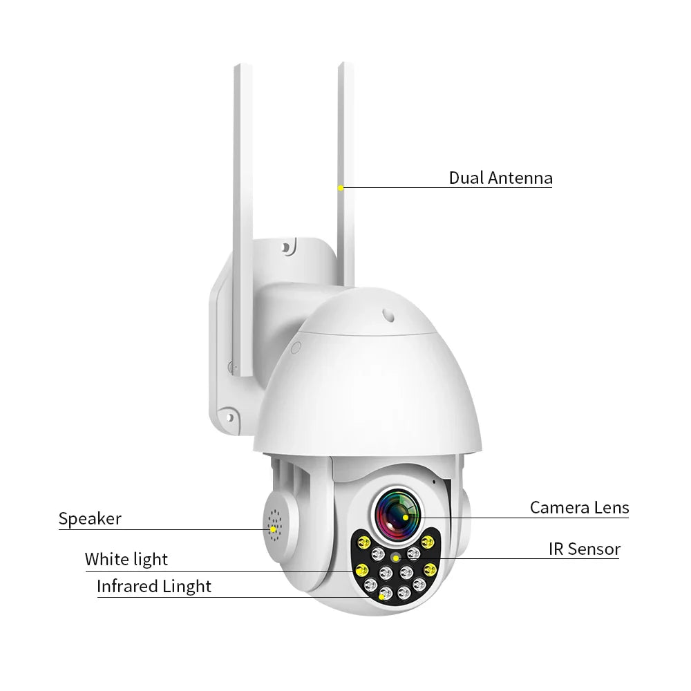 Secure Home WiFi 3MP 5MP Security IP Camera With AI Human Detection