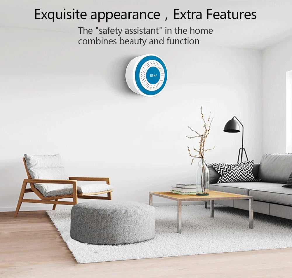 Secure Home 433MHz Wireless Siren smart Indoor Strobe Light Alarm