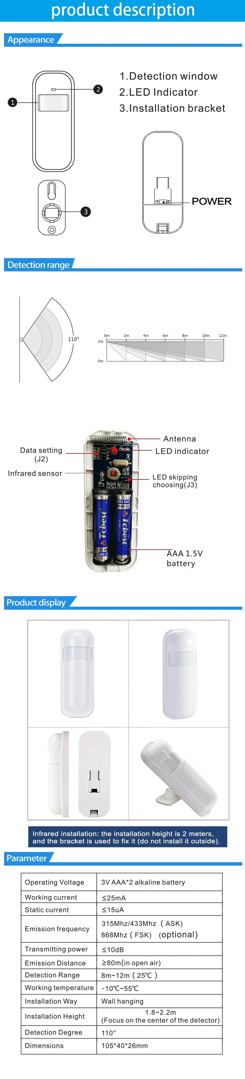 Secure Home PA92R Wireless Infrared PIR Motion Detector