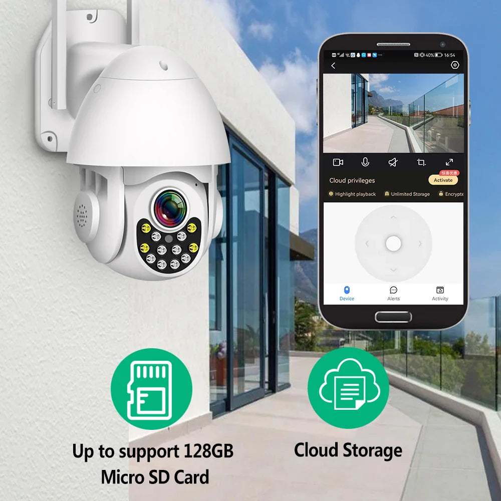 Secure Home WiFi 3MP 5MP Security IP Camera With AI Human Detection